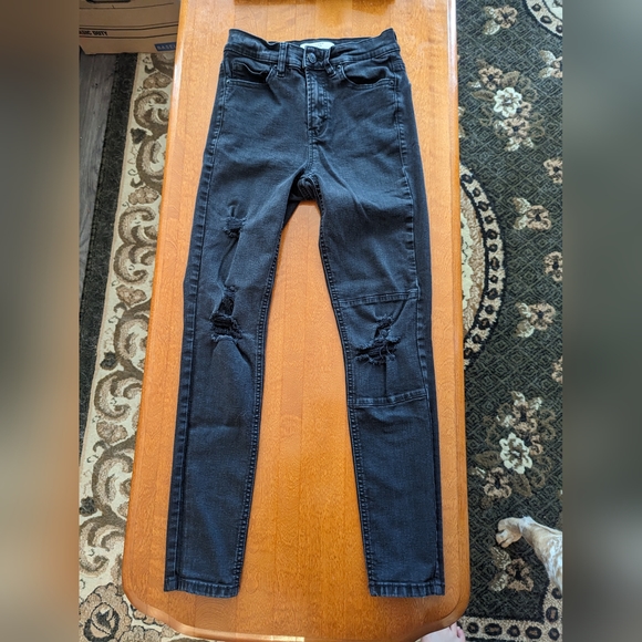 Black Ripped Skinny Jeans size 26 - Picture 1 of 4